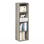 Furinno LUDER Book Shelf, 5-Cube Bookshelf, Reversible Bookcase, 9.4 x 19.5 x 31.5, Easy Assembly, for Living Room, Bedroom, Home Office, White