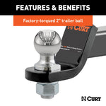 CURT Manufacturing 45036 Class III 2" Loaded Ball Mount with 2" Ball