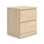 Signature Design by Ashley Onita Modern Nightstand with 2 Smooth-Gliding Drawers, Bedroom Night Stand for Bedside Storage, Hardware-Free, Wood, Solid White Finish