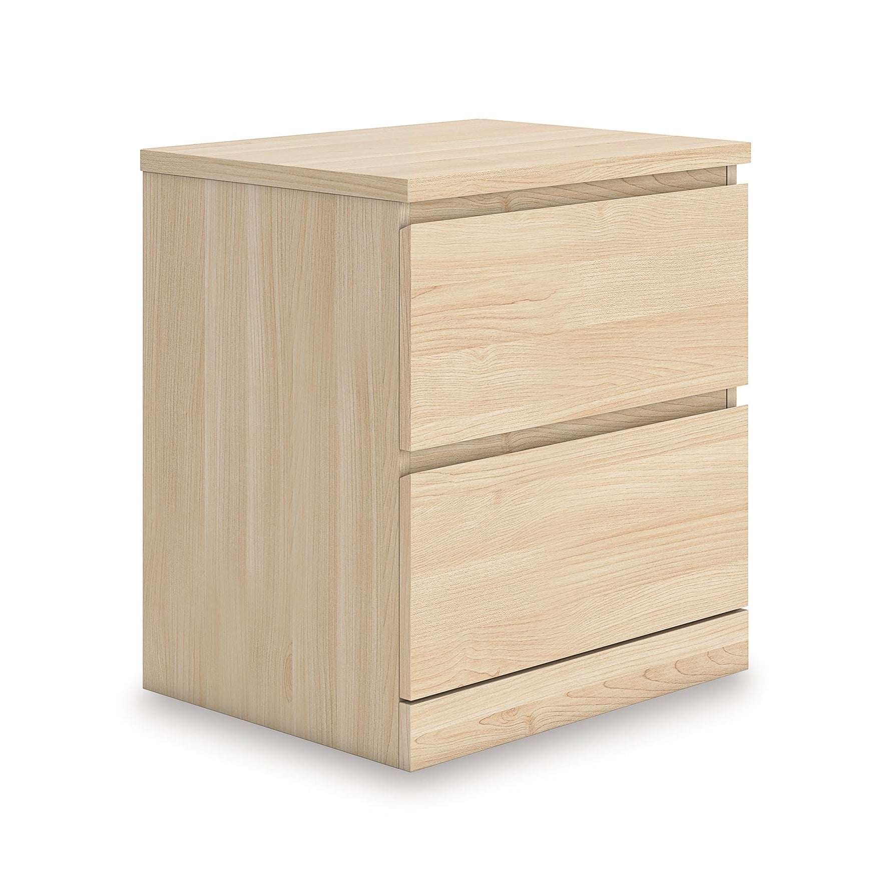 Signature Design by Ashley Onita Modern Nightstand with 2 Smooth-Gliding Drawers, Bedroom Night Stand for Bedside Storage, Hardware-Free, Wood, Solid White Finish