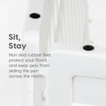 IRIS USA Dog Playpen with Door, 24” 4 Panel Pet Exercise Pen – Indoor Outdoor Puppy Play Pen, Portable Plastic Pet Fence for Small Medium Dogs, Foldable 35” x 35” x 24”, White
