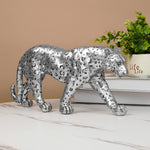 Cheetah Statue Home Decor Leopard Sculpture Resin Sitting Cheetah Figurine Desktop Table Top Ornament Decoration for Home Office-Gold Or Silver (Walking-Champagne Gold)