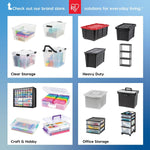 IRIS USA 6-Pack 6 Quart Storage Bins with Lids | Transparent design makes contents easy to find. Ideal for shoes, photos, documents, and small essentials. Nestable design