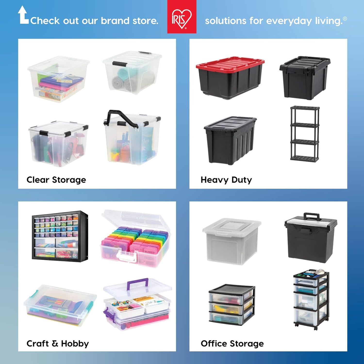 IRIS USA 6-Pack 6 Quart Storage Bins with Lids | Transparent design makes contents easy to find. Ideal for shoes, photos, documents, and small essentials. Nestable design