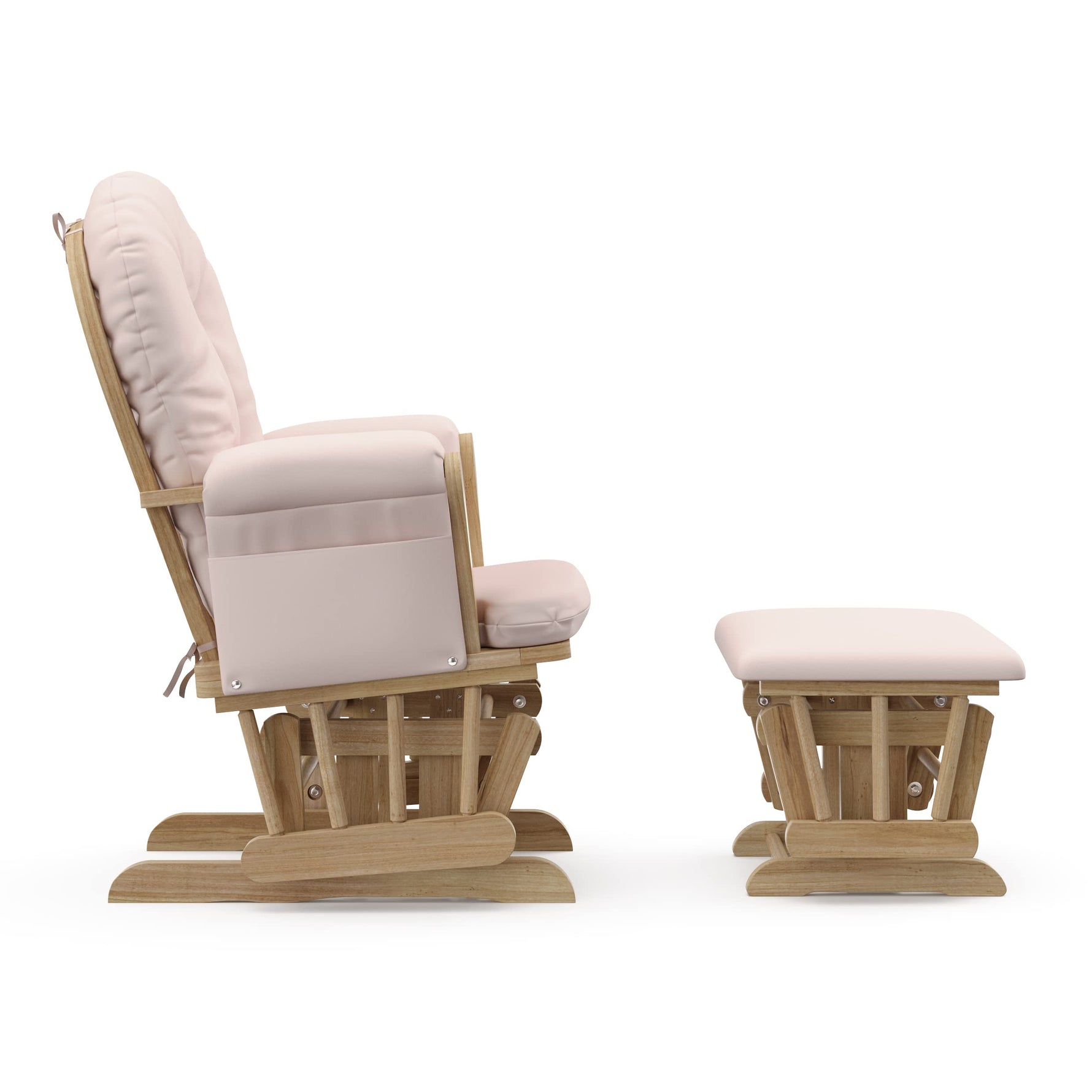 Storkcraft Premium Hoop Glider & Ottoman (Espresso with Beige) — GREENGUARD Gold Certified, Solid Wood Craftsmanship, Convenient Storage Pockets, Glider Rocking Chair for Nursery, Multi-Award-Winning