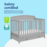Graco Benton 5-in-1 Convertible Crib – GREENGUARD Gold Certified, Converts from Baby Crib to Toddler Bed, Daybed and Full-Size Bed, Fits Standard Full-Size Crib Mattress (White)