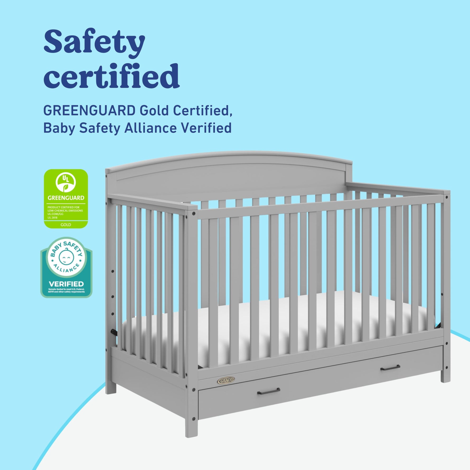 Graco Benton 5-in-1 Convertible Crib – GREENGUARD Gold Certified, Converts from Baby Crib to Toddler Bed, Daybed and Full-Size Bed, Fits Standard Full-Size Crib Mattress (White)