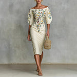New Off-shoulder Waist Dress For Women