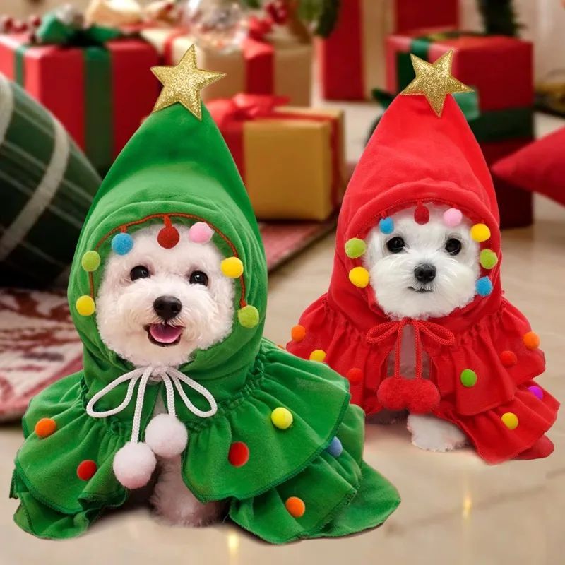 Christmas Pet Clothes Two Color Cloak Pet Cloak Shawl Dog Transfiguration
