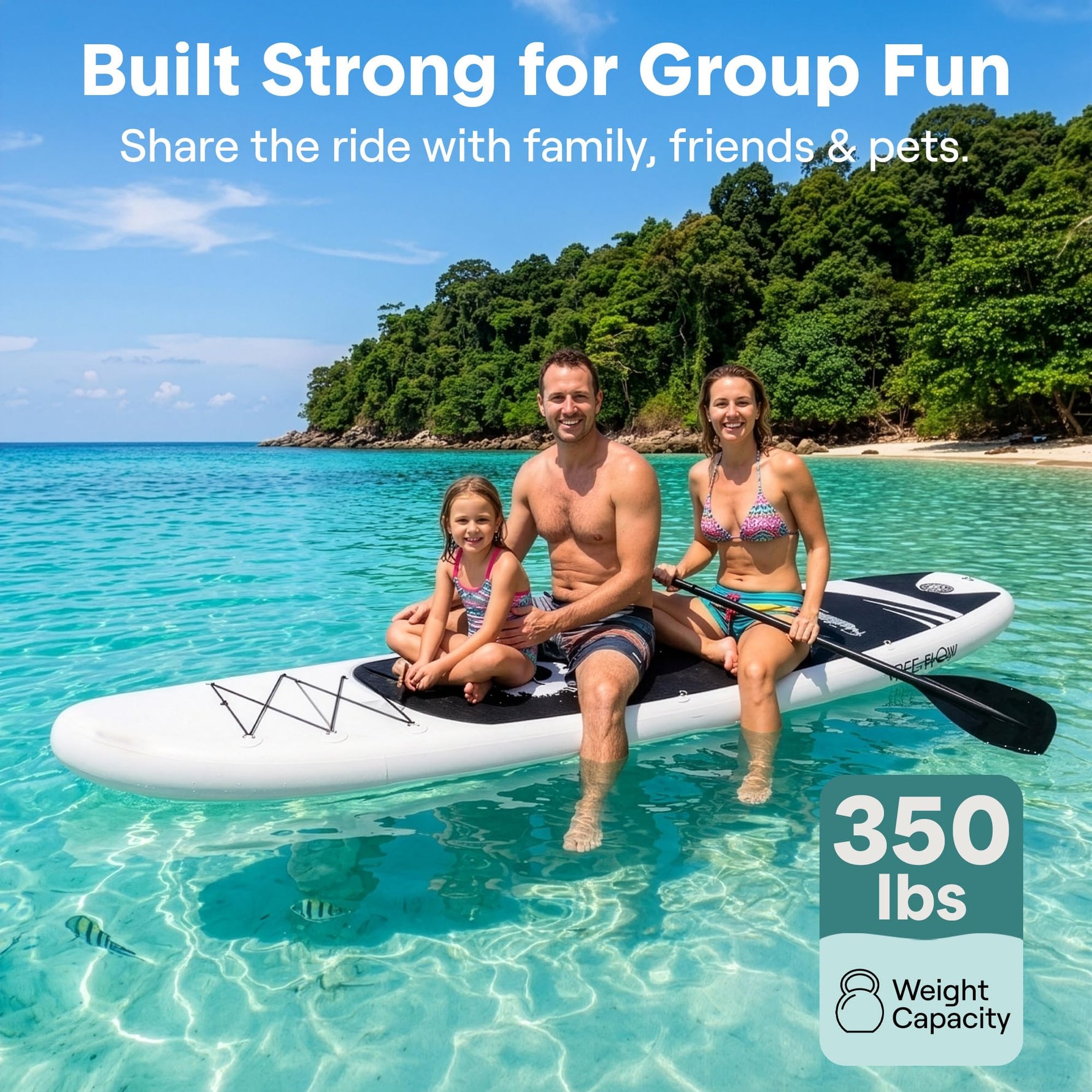 SereneLife Inflatable Stand Up Paddle Board (6 Inches Thick) with Premium SUP Accessories & Carry Bag | Wide Stance, Bottom Fin for Paddling, Surf Control, Non-Slip Deck | Youth & Adult Standing Boat