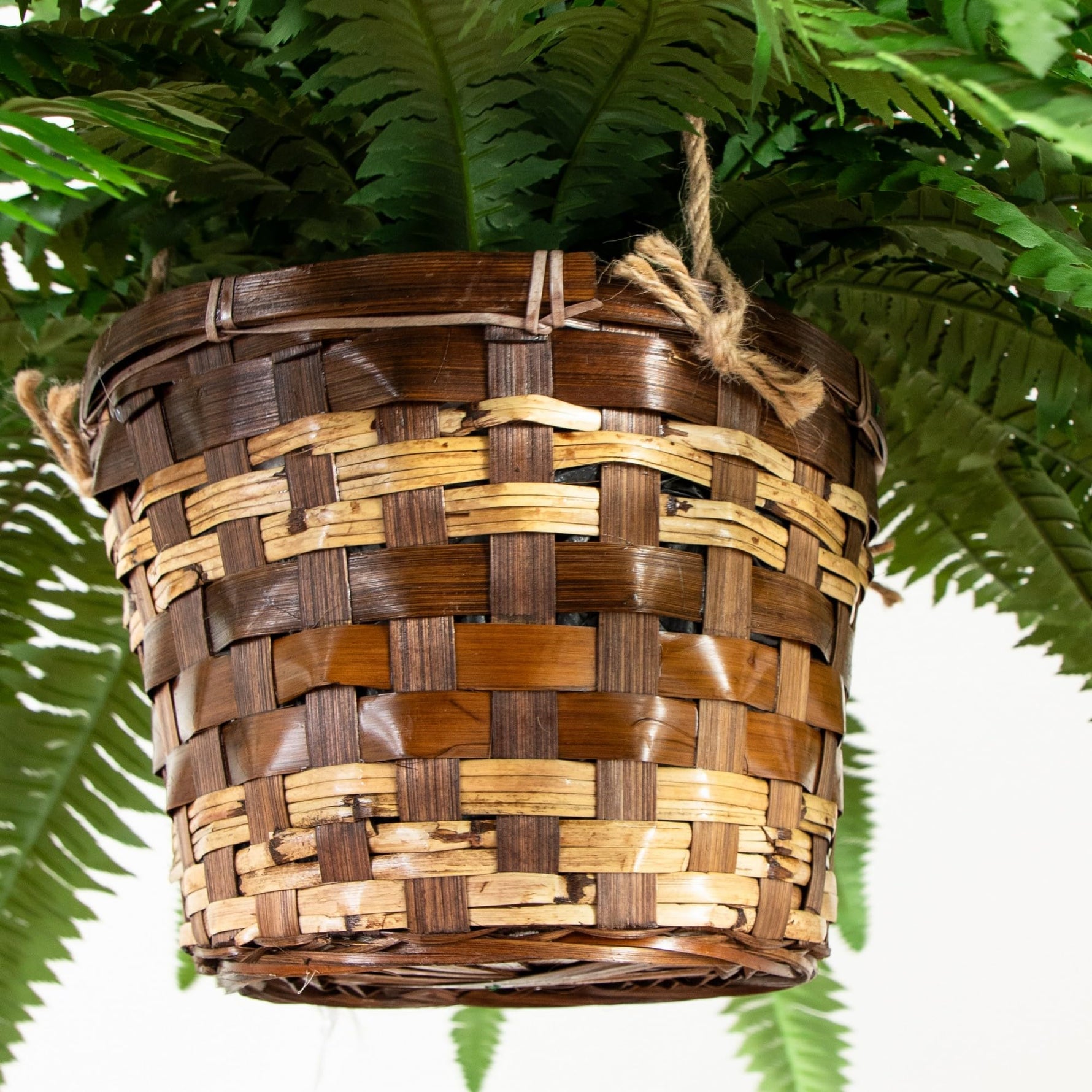 Nearly Natural 22in Artificial Boston Fern Hanging Basket Fake Plants Indoor Home Decor Faux Greenery for Bedroom Living Room Porch Office
