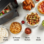 Chefman Countertop Microwave Oven 1.1 Cu. Ft., 1000 Watts with 10 Power Levels, 6 Cooking Presets with One-Touch Express Cook, Eco Mode, Child Safety Lock, & Mute Button - Black