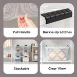 IRIS USA 6-Pack 6 Quart Storage Bins with Lids | Transparent design makes contents easy to find. Ideal for shoes, photos, documents, and small essentials. Nestable design