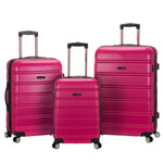 Rockland Melbourne Hardside Expandable Spinner Wheel Luggage, Checked Large 28", Black