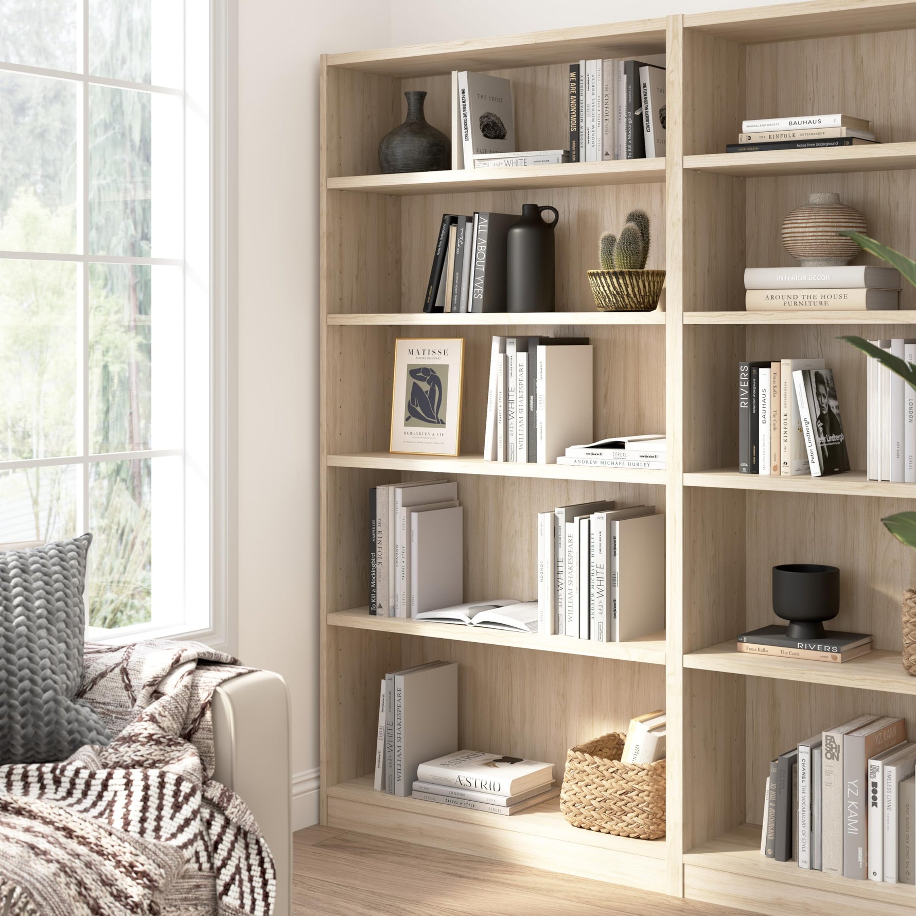 Bush Home Universal Small 2 Shelf Bookcase in Black, Low Storage and Display Bookshelf for Home Office or Living Room Organization