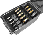 MTM Case-Gard TMCLE Tactical Mag Can, Multi Mag for 223/5.56 Magazines and 9mm to 45 ACP, Magazine Storage, USA Made, Black