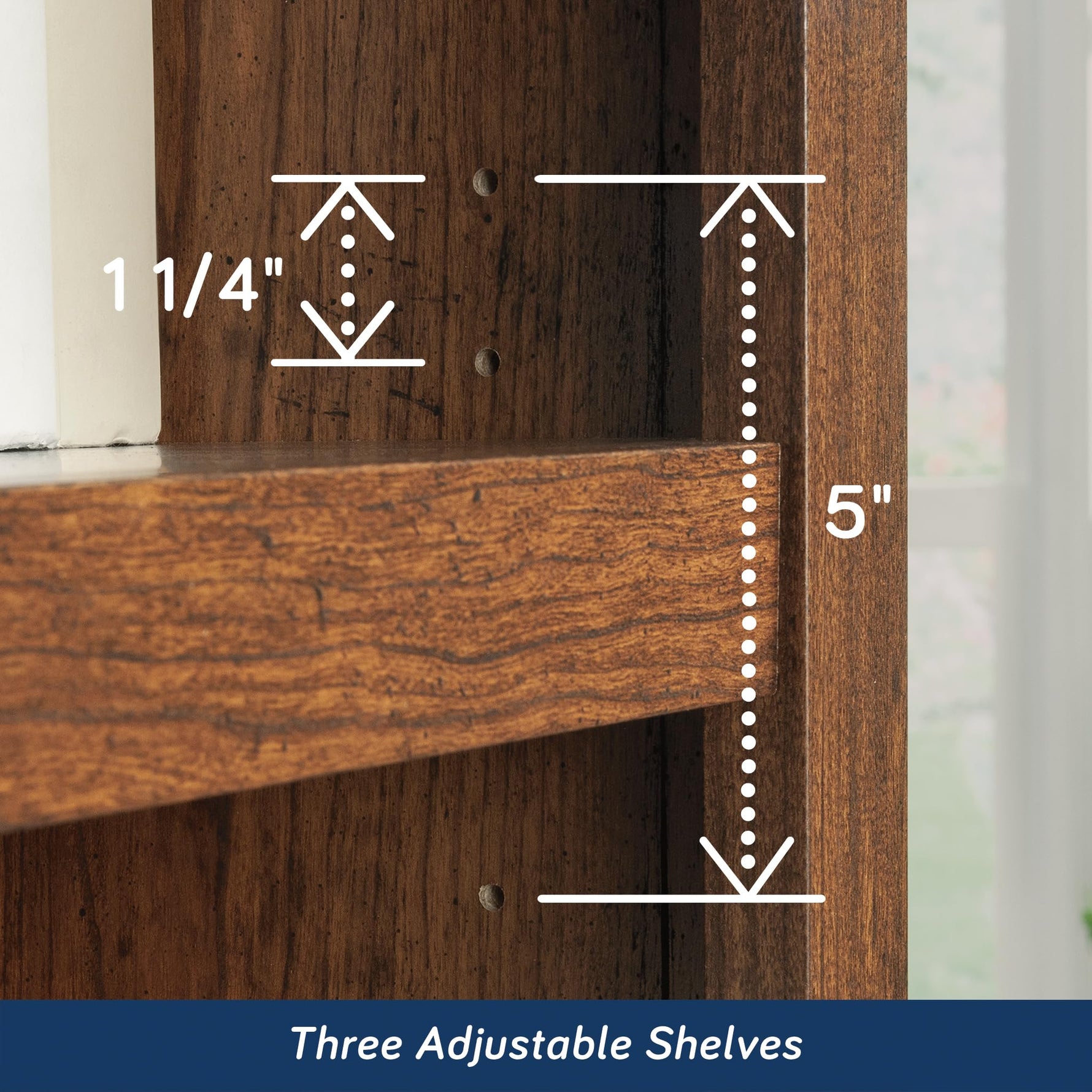 Sauder 5-Shelf Split Bookcase/ Book shelf, Oiled Oak finish