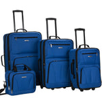 Rockland Fashion Softside 2 Piece Luggage Set, Expandable, (14" Tote/19" Upright), Purple