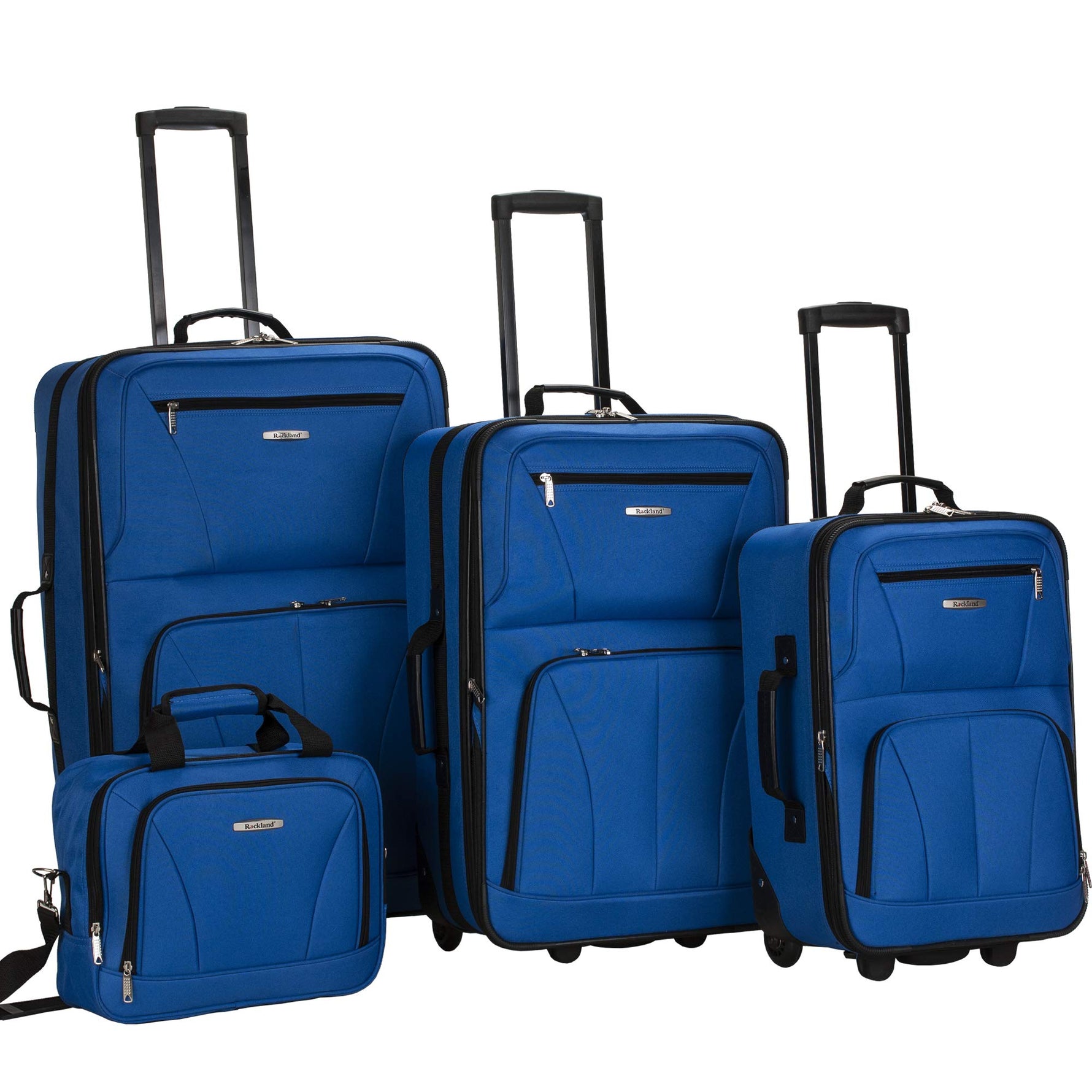 Rockland Fashion Softside 2 Piece Luggage Set, Expandable, (14" Tote/19" Upright), Purple