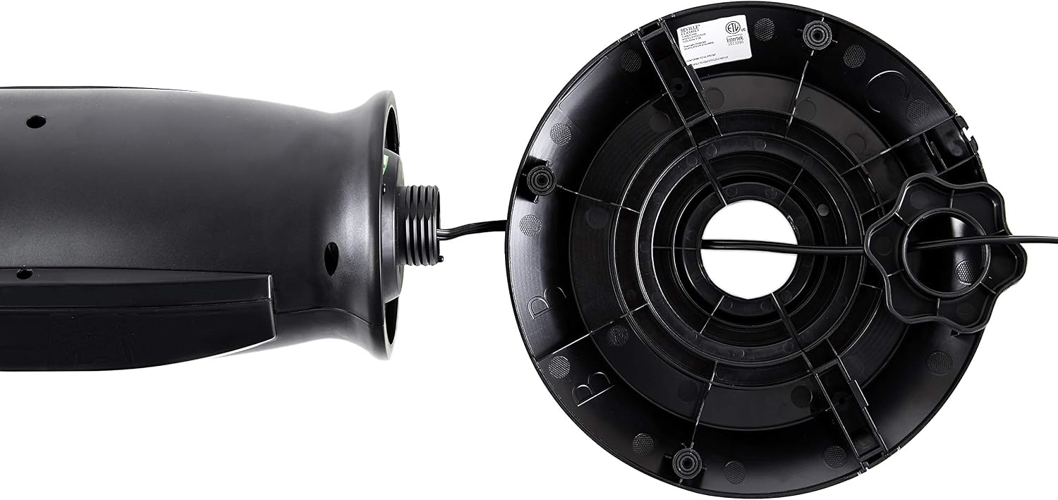 Seville Classics UltraSlimline Indoor Bladeless Oscillating Tower Fan Quiet Cooling LED Display Space-Saving for Home w/Remote and 7.5H Timer, Black, 40" 5-speed (115 degrees)
