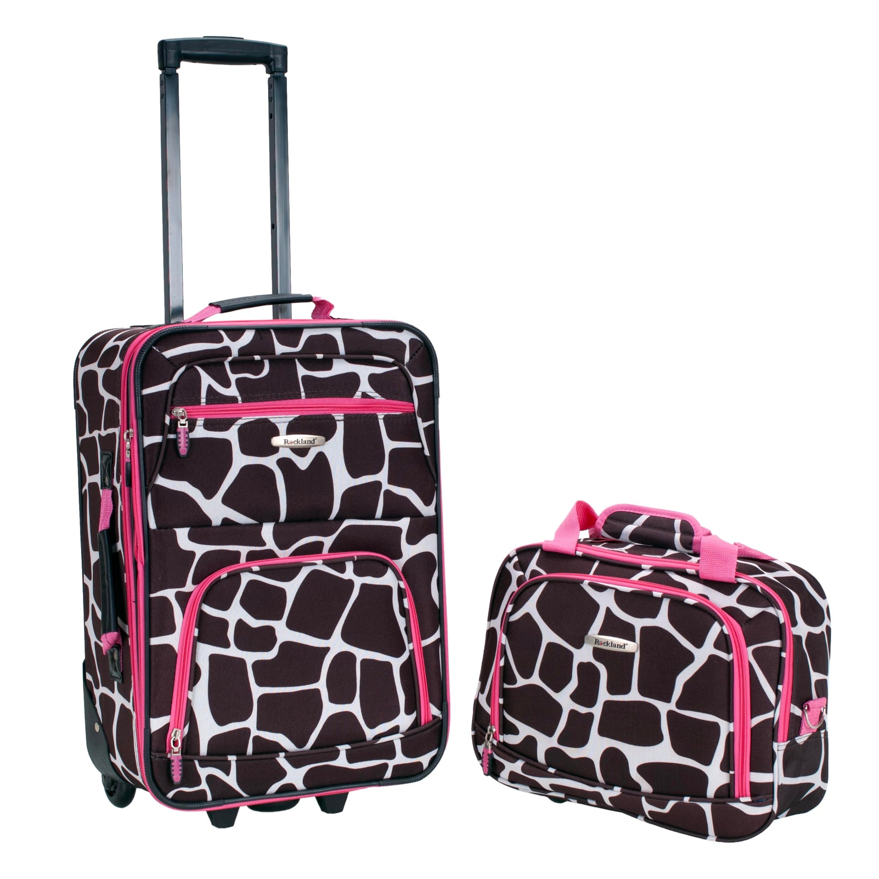 Rockland Fashion Softside 2 Piece Luggage Set, Expandable, (14" Tote/19" Upright), Purple