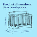 Graco Benton 5-in-1 Convertible Crib – GREENGUARD Gold Certified, Converts from Baby Crib to Toddler Bed, Daybed and Full-Size Bed, Fits Standard Full-Size Crib Mattress (White)