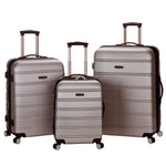 Rockland Melbourne Hardside Expandable Spinner Wheel Luggage, Checked Large 28", Black