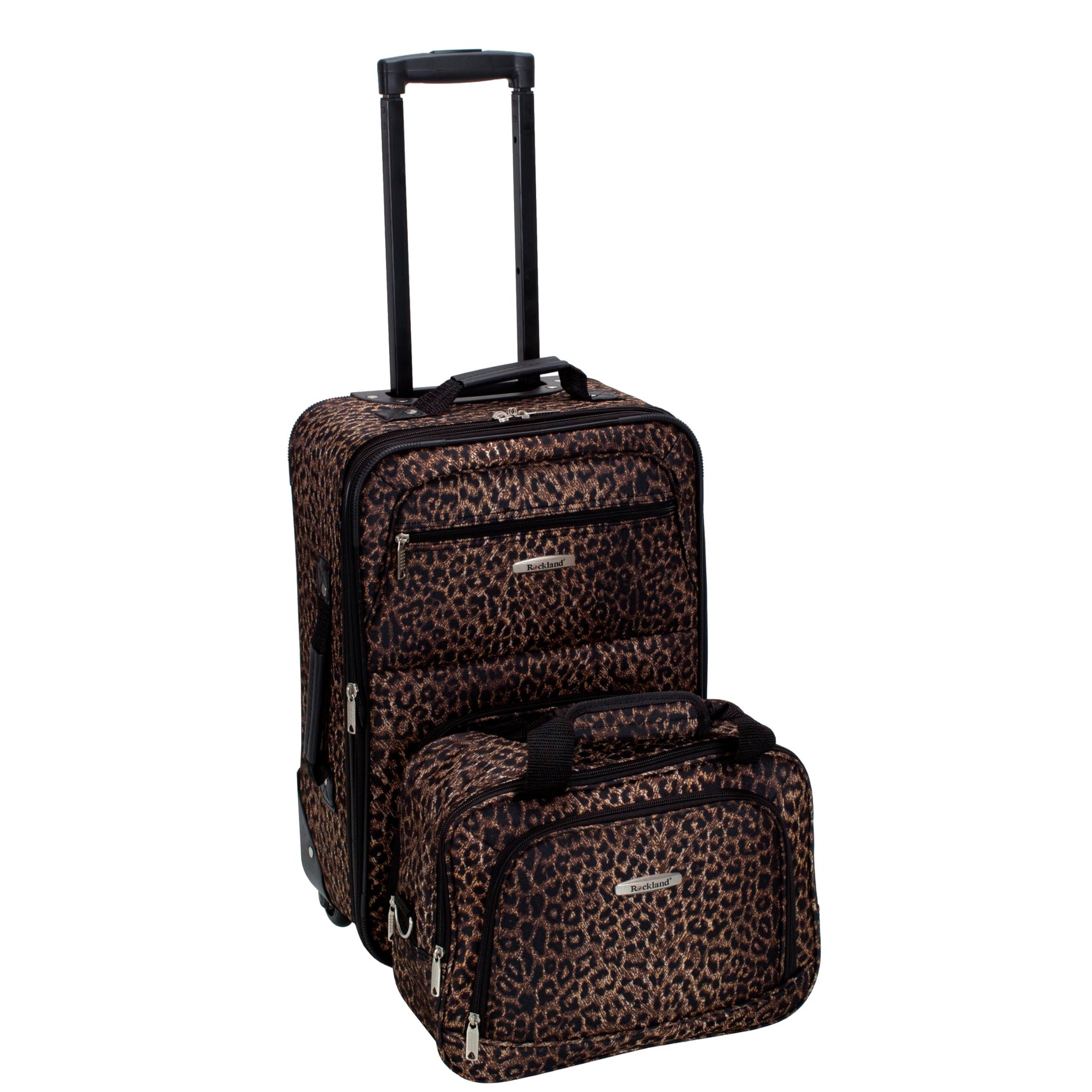 Rockland Fashion Softside 2 Piece Luggage Set, Expandable, (14" Tote/19" Upright), Purple