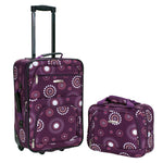 Rockland Fashion Softside 2 Piece Luggage Set, Expandable, (14" Tote/19" Upright), Purple