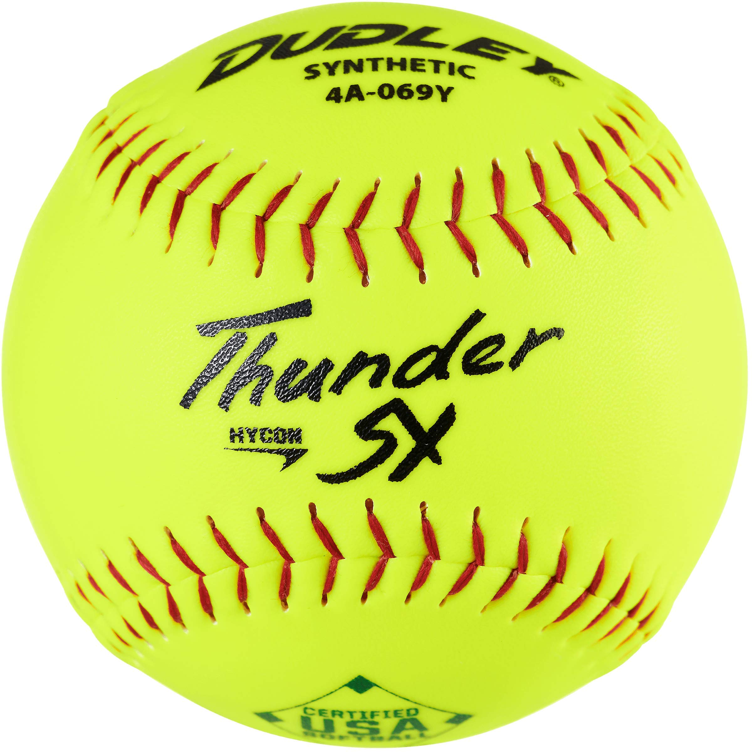Dudley12" USASB Thunder Hycon Slowpitch Synthetic Softball - 12 Pack