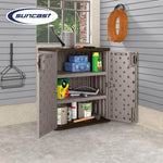 Suncast 36" Resin Base Garage Storage Cabinet, Platinum, Made in the USA