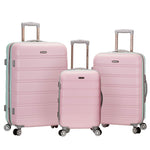 Rockland Melbourne Hardside Expandable Spinner Wheel Luggage, Checked Large 28", Black