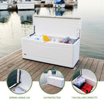 LIFETIME Outdoor Storage Deck Box, 130 Gallon, Arctic White, Lockable, UV-Protected, for Decks and Marine Docks