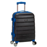 Rockland Melbourne Hardside Expandable Spinner Wheel Luggage, Checked Large 28", Black