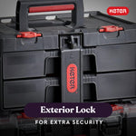 Keter Stack-n-Roll Two Drawer Tool Box for Small Parts and Power Tool Accessories, Fits Keter Modular Tool Storage System