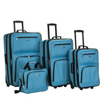 Rockland Fashion Softside 2 Piece Luggage Set, Expandable, (14" Tote/19" Upright), Purple