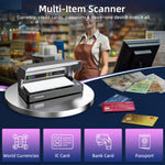 PONNOR AL-12 Counterfeit Bill Detector Money Checker Machine with Dual UV LED Light for Credit Card & ID Detection, Suitable for All Currencies with Auto ON/Off Rechargeable Battery Large FullBacklit