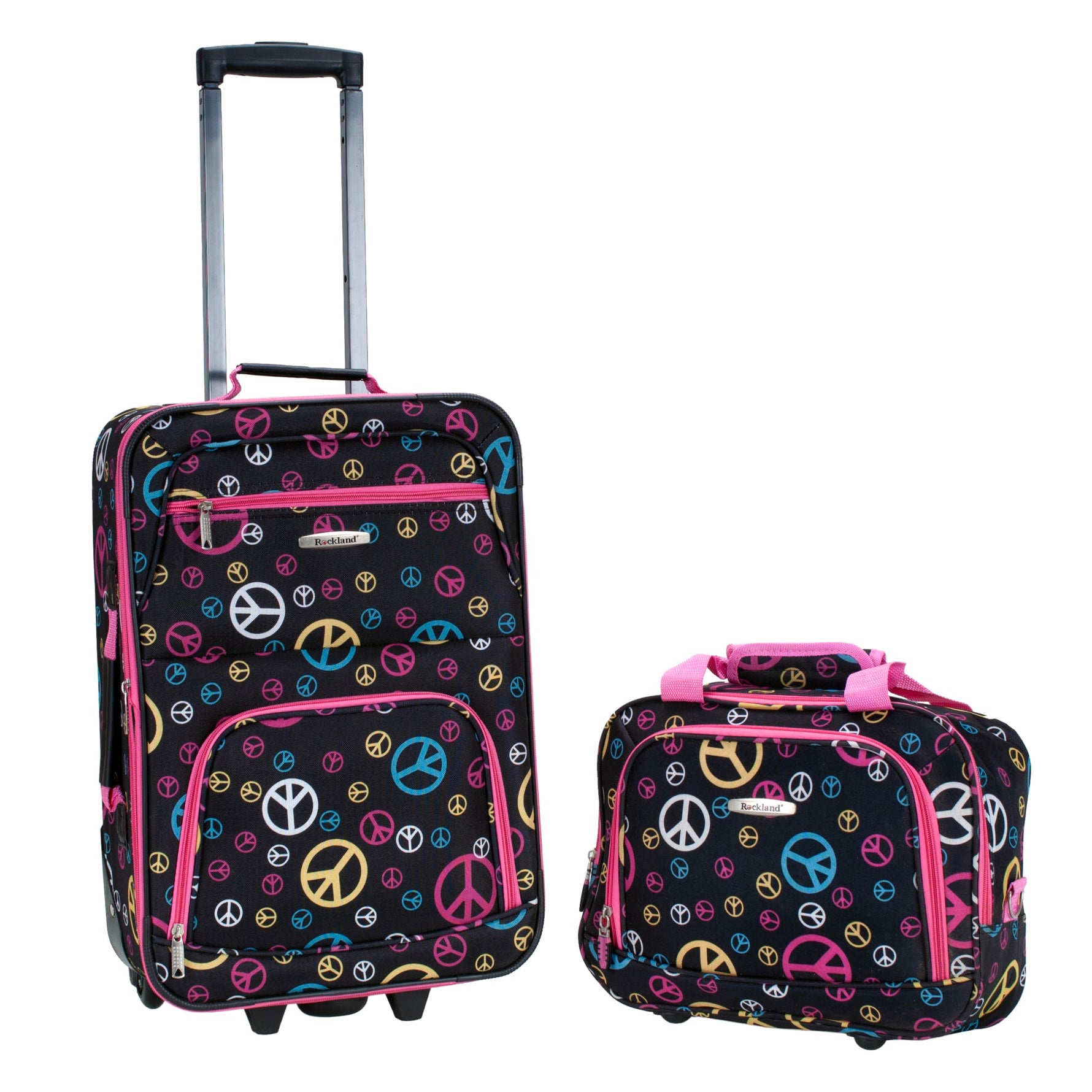 Rockland Fashion Softside 2 Piece Luggage Set, Expandable, (14" Tote/19" Upright), Purple