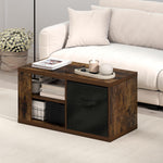 Furinno CLASSIC Coffee Table, Modern Rectangle Coffee Table with 1.8" Triple Thick Tabletop, Side Table, Toolless Assembly, for Living Room, Home Office, Black