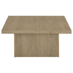 Coaster Home Furnishings Zetta Square Cocktail Living Room Coffee Table Engineered Eco-Friendly Wood Look Laminate Veneer Rustic Farmhouse Mango Brown 708068