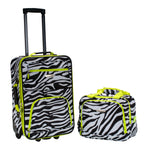 Rockland Fashion Softside 2 Piece Luggage Set, Expandable, (14" Tote/19" Upright), Purple