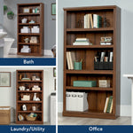 Sauder 5-Shelf Split Bookcase/ Book shelf, Oiled Oak finish