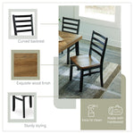 Signature Design by Ashley Caitbrook Rustic 7-Piece Dining Set – Rectangular Table with 6 X-Back Upholstered Chairs, Gray