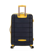 Rockland Melbourne Hardside Expandable Spinner Wheel Luggage, Checked Large 28", Black