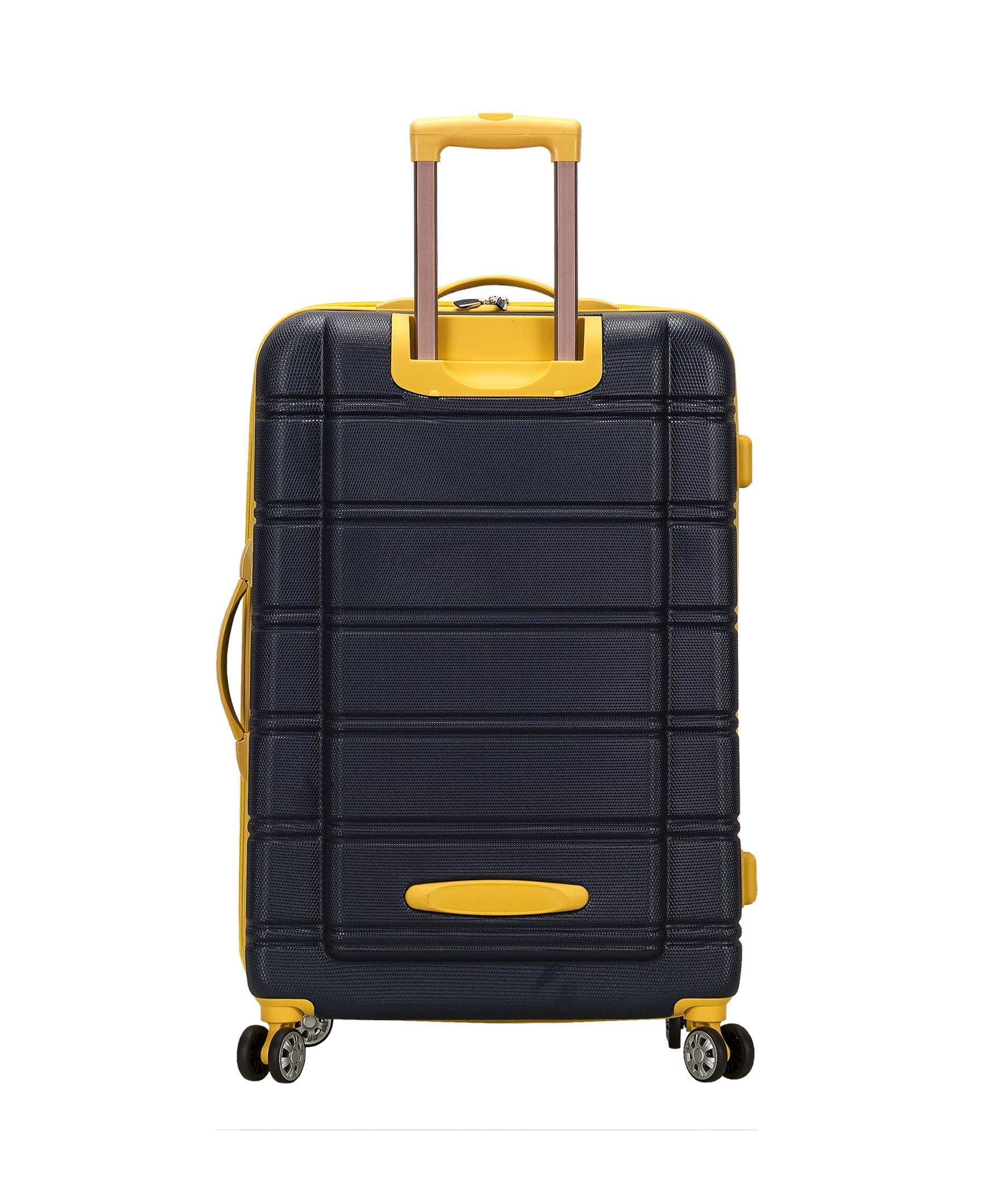 Rockland Melbourne Hardside Expandable Spinner Wheel Luggage, Checked Large 28", Black