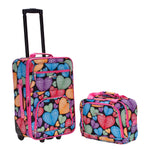 Rockland Fashion Softside 2 Piece Luggage Set, Expandable, (14" Tote/19" Upright), Purple