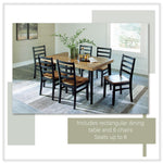 Signature Design by Ashley Caitbrook Rustic 7-Piece Dining Set – Rectangular Table with 6 X-Back Upholstered Chairs, Gray