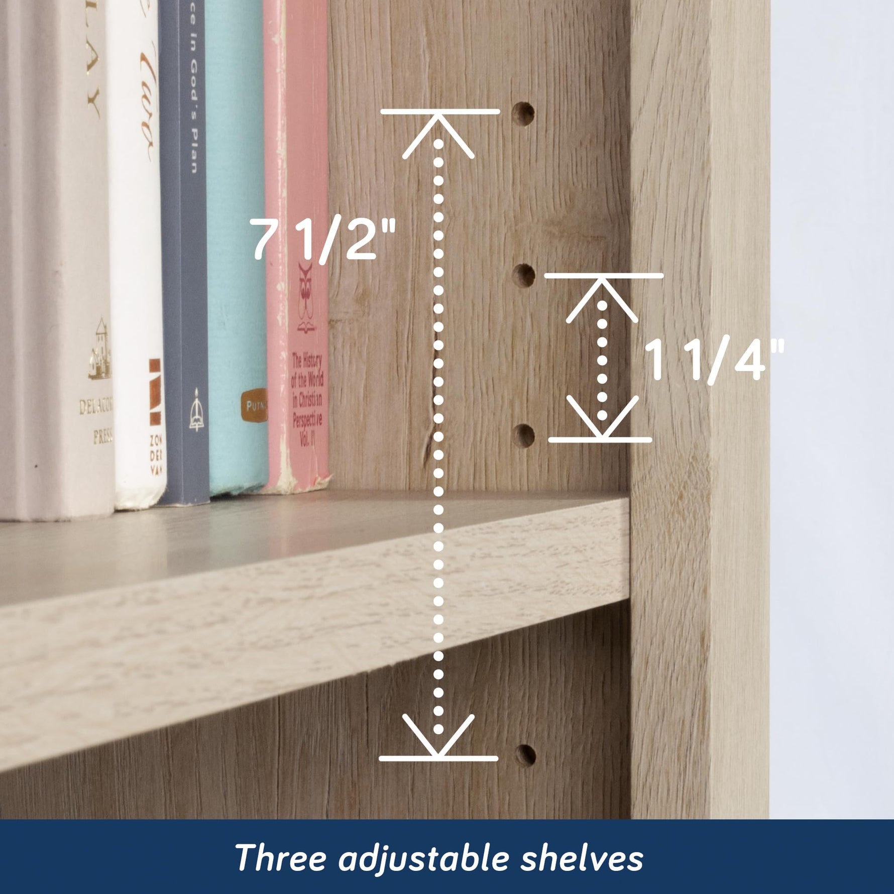 Sauder Select 5-Shelf Bookcase, Chalked Chestnut Finish