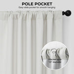 HPD Half Price Drapes - Faux Linen Curtains for Living Room (1 Panel) - 50W X 96L - Textured Room Darkening Curtains for Bedroom 96 Inches Long - Drapes for Home Decor, Birch