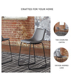 Signature Design by Ashley Centiar 24" Counter Height Modern Bucket Barstool, 2 Count, Black